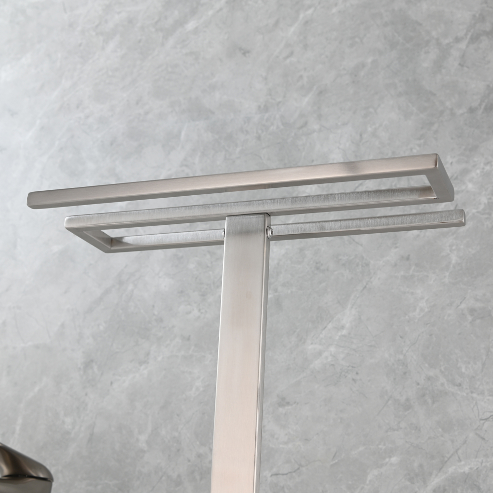 Tecmolog Stainless Steel Toilet Paper Holder Stand,Muti-Function Paper Clip Shape Towel Holder