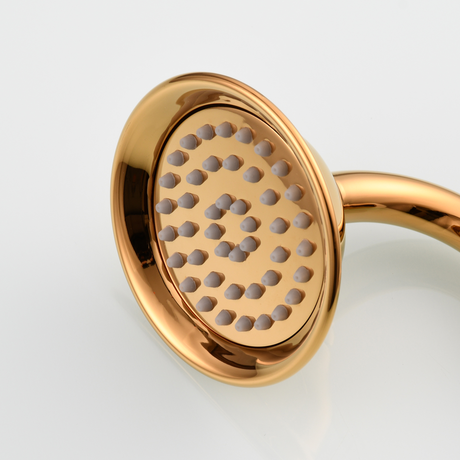 Tecmolog Brass PVD Gold Telephone Shower Head/Showee Set, Water Saving Handheld Shower Sprayer with 59" Shower Hose and Holder