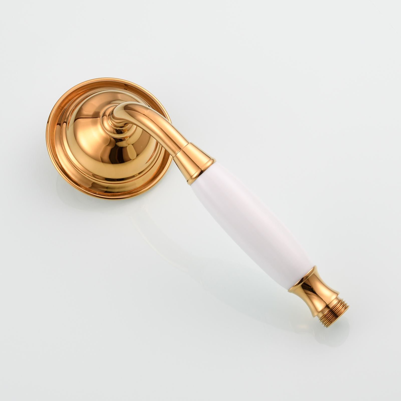 Tecmolog Brass PVD Gold Telephone Shower Head/Showee Set, Water Saving Handheld Shower Sprayer with 59" Shower Hose and Holder