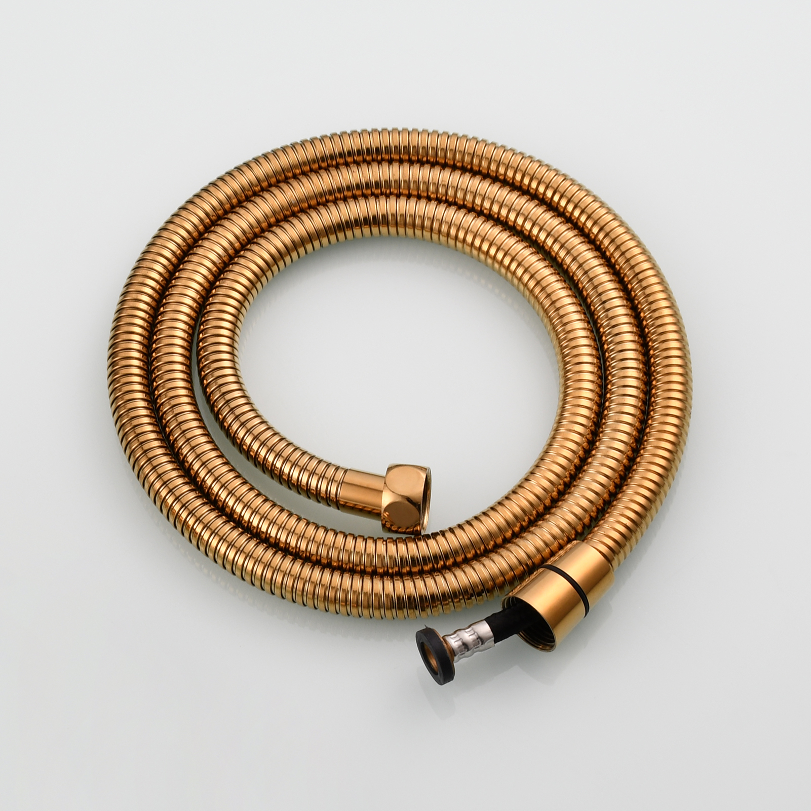 Tecmolog Brass PVD Gold Telephone Shower Head/Showee Set, Water Saving Handheld Shower Sprayer with 59" Shower Hose and Holder