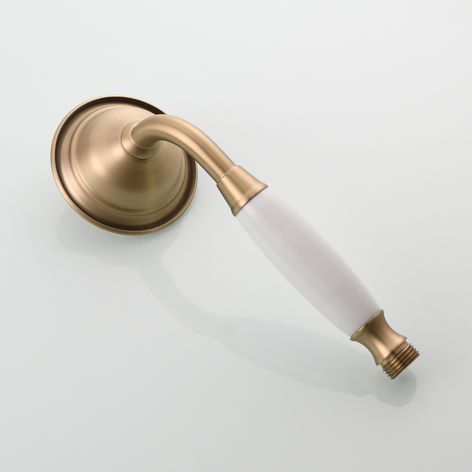 Tecmolog Brass PVD Gold Telephone Shower Head/Showee Set, Water Saving Handheld Shower Sprayer with 59" Shower Hose and Holder