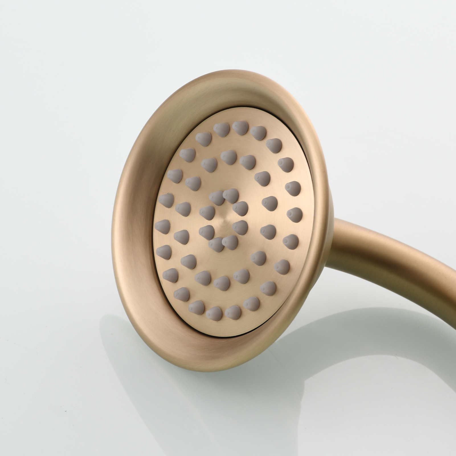 Tecmolog Brass PVD Gold Telephone Shower Head/Showee Set, Water Saving Handheld Shower Sprayer with 59" Shower Hose and Holder