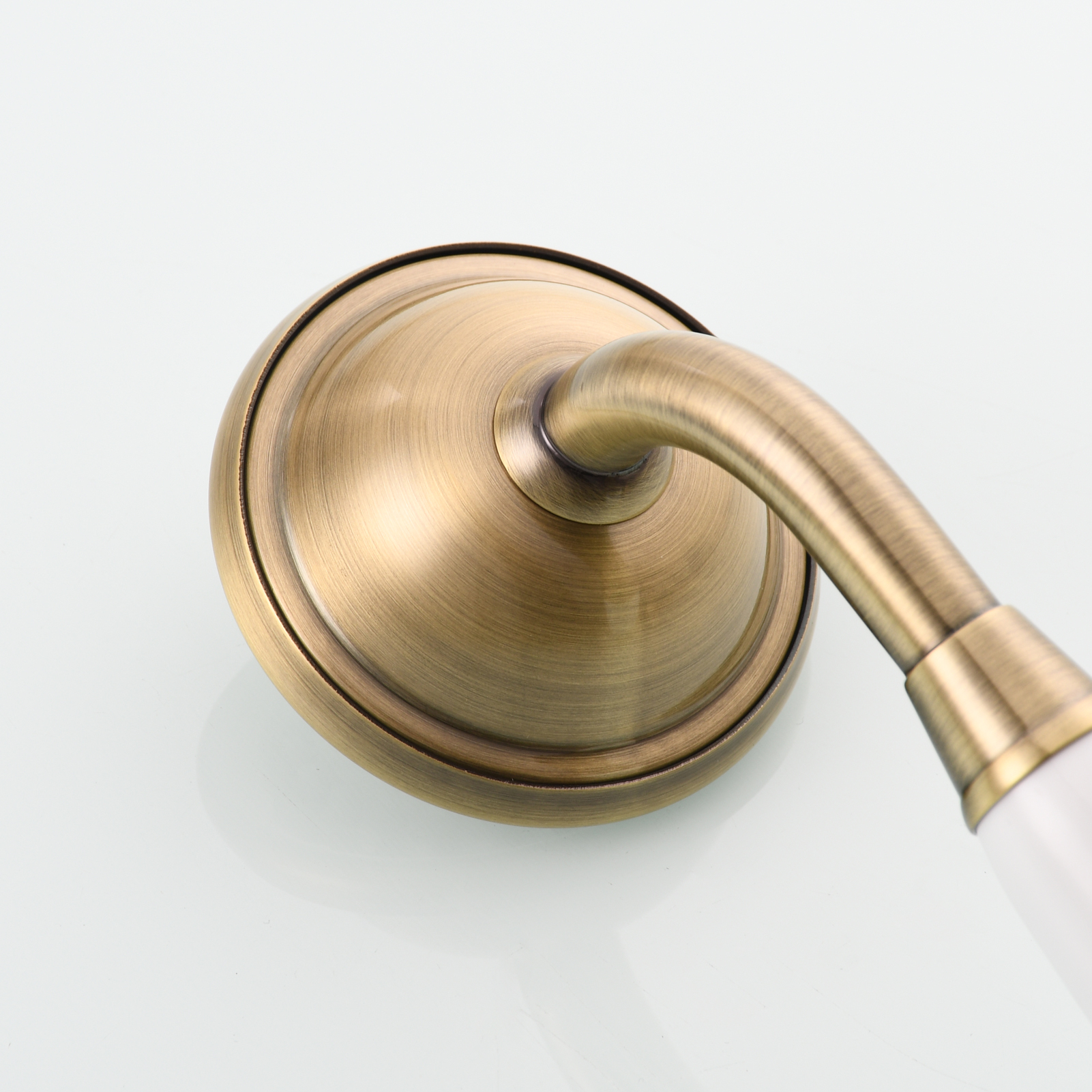Tecmolog Brass PVD Gold Telephone Shower Head/Showee Set, Water Saving Handheld Shower Sprayer with 59" Shower Hose and Holder