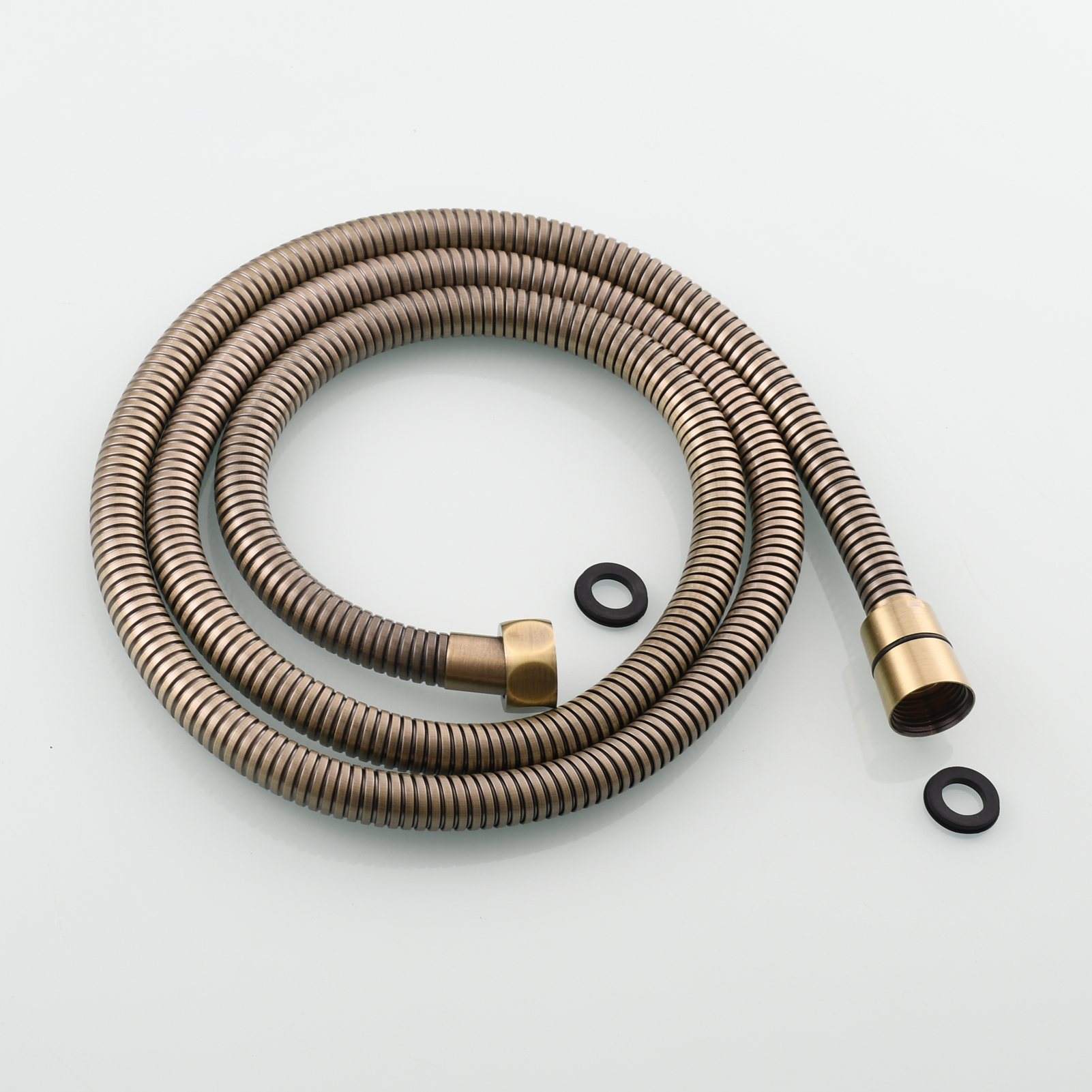 Tecmolog Brass PVD Gold Telephone Shower Head/Showee Set, Water Saving Handheld Shower Sprayer with 59" Shower Hose and Holder