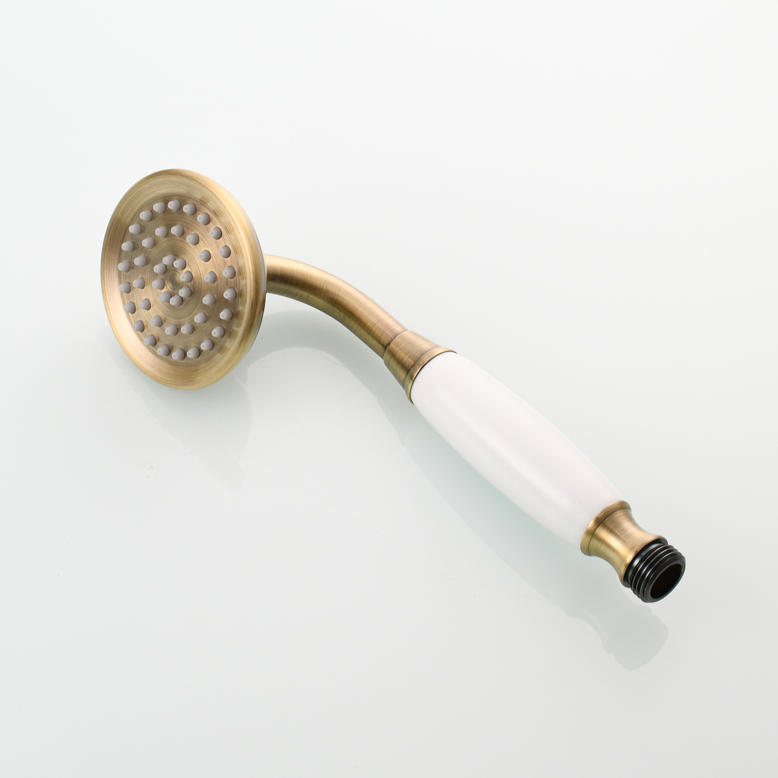 Tecmolog Brass PVD Gold Telephone Shower Head/Showee Set, Water Saving Handheld Shower Sprayer with 59" Shower Hose and Holder