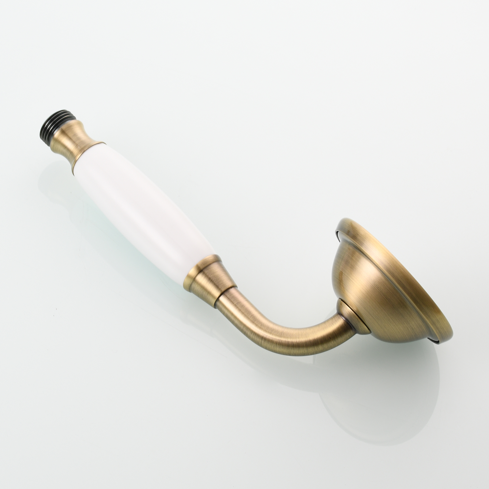 Tecmolog Brass PVD Gold Telephone Shower Head/Showee Set, Water Saving Handheld Shower Sprayer with 59" Shower Hose and Holder