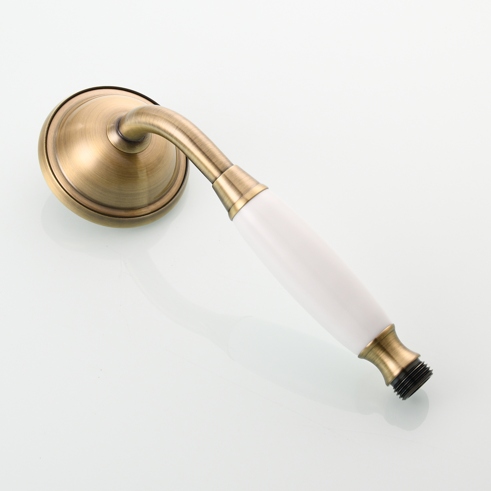 Tecmolog Brass PVD Gold Telephone Shower Head/Showee Set, Water Saving Handheld Shower Sprayer with 59" Shower Hose and Holder