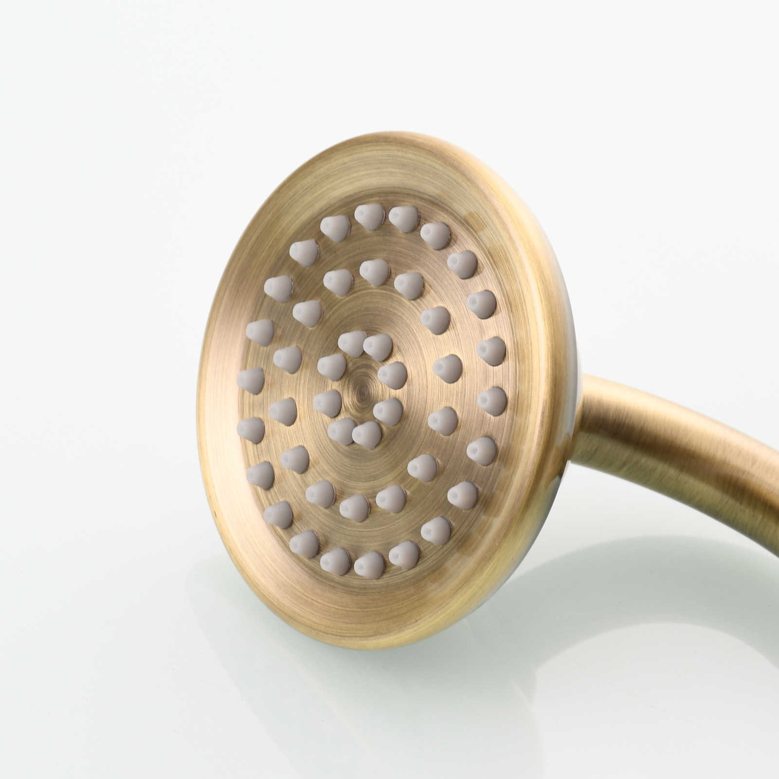 Tecmolog Brass PVD Gold Telephone Shower Head/Showee Set, Water Saving Handheld Shower Sprayer with 59" Shower Hose and Holder