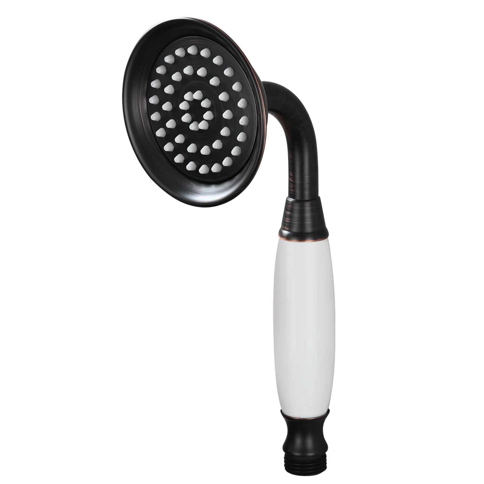 Tecmolog Brass PVD Gold Telephone Shower Head/Showee Set, Water Saving Handheld Shower Sprayer with 59" Shower Hose and Holder