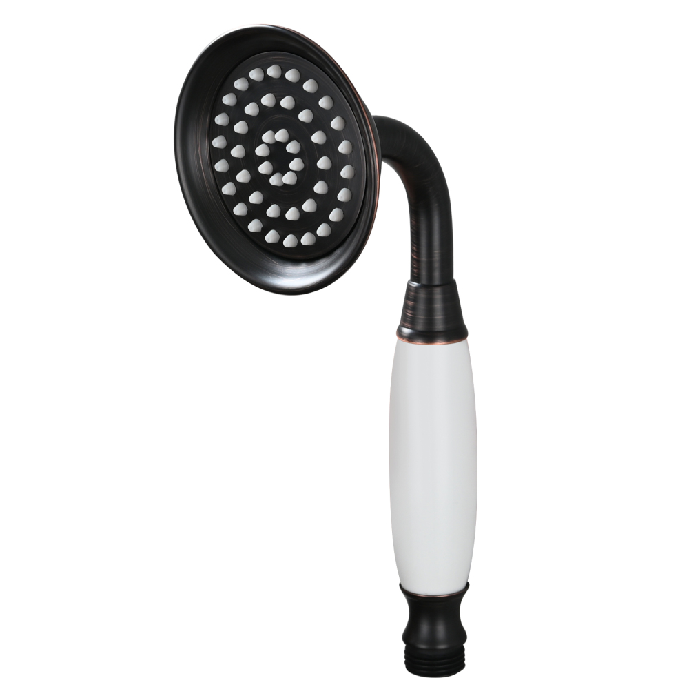 Tecmolog Brass PVD Gold Telephone Shower Head/Showee Set, Water Saving Handheld Shower Sprayer with 59" Shower Hose and Holder
