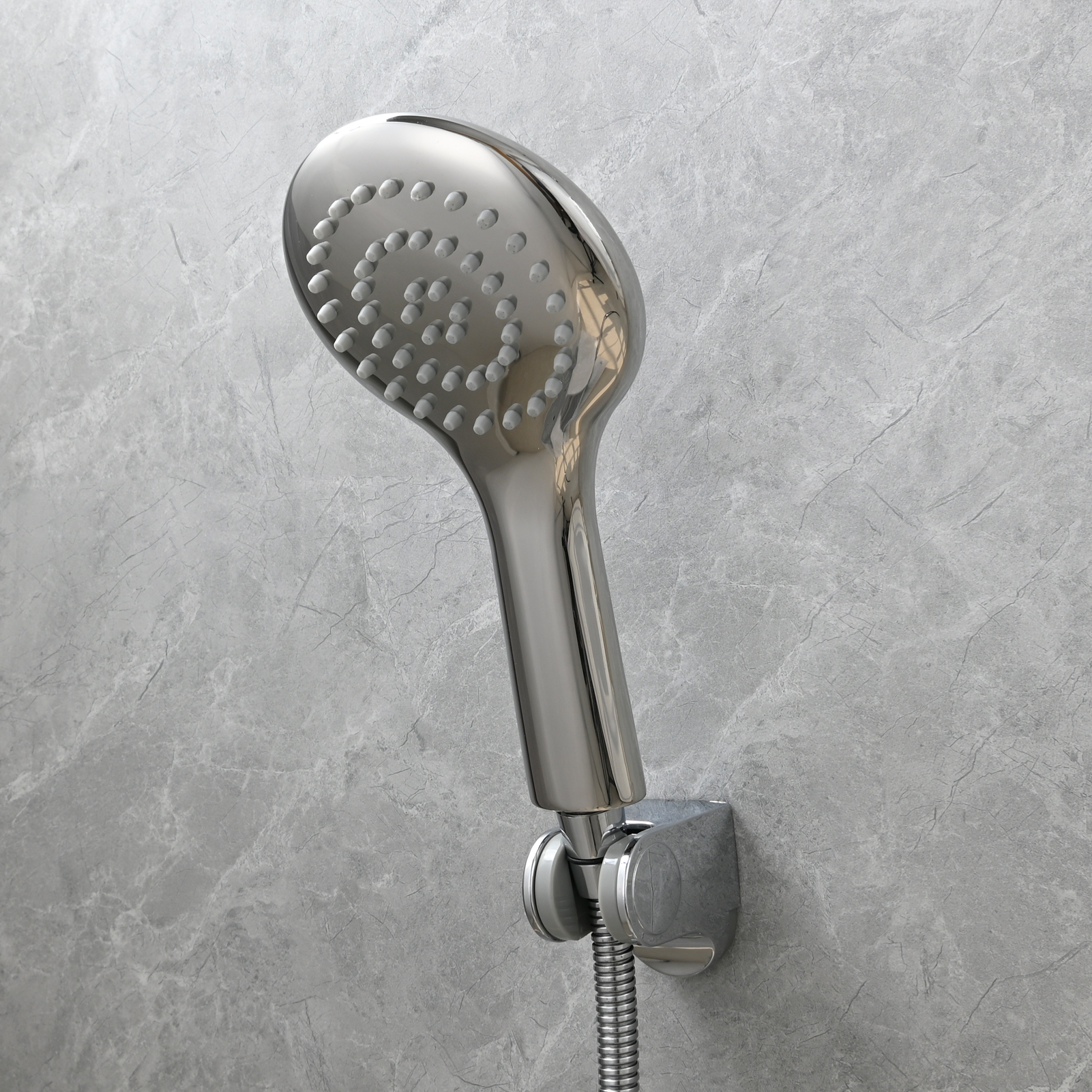 Tecmolog 304 Stainless Steel Shower Head Silicone Water Outlet Panel HandHead Shower Head Suitable for G1/2 Connector