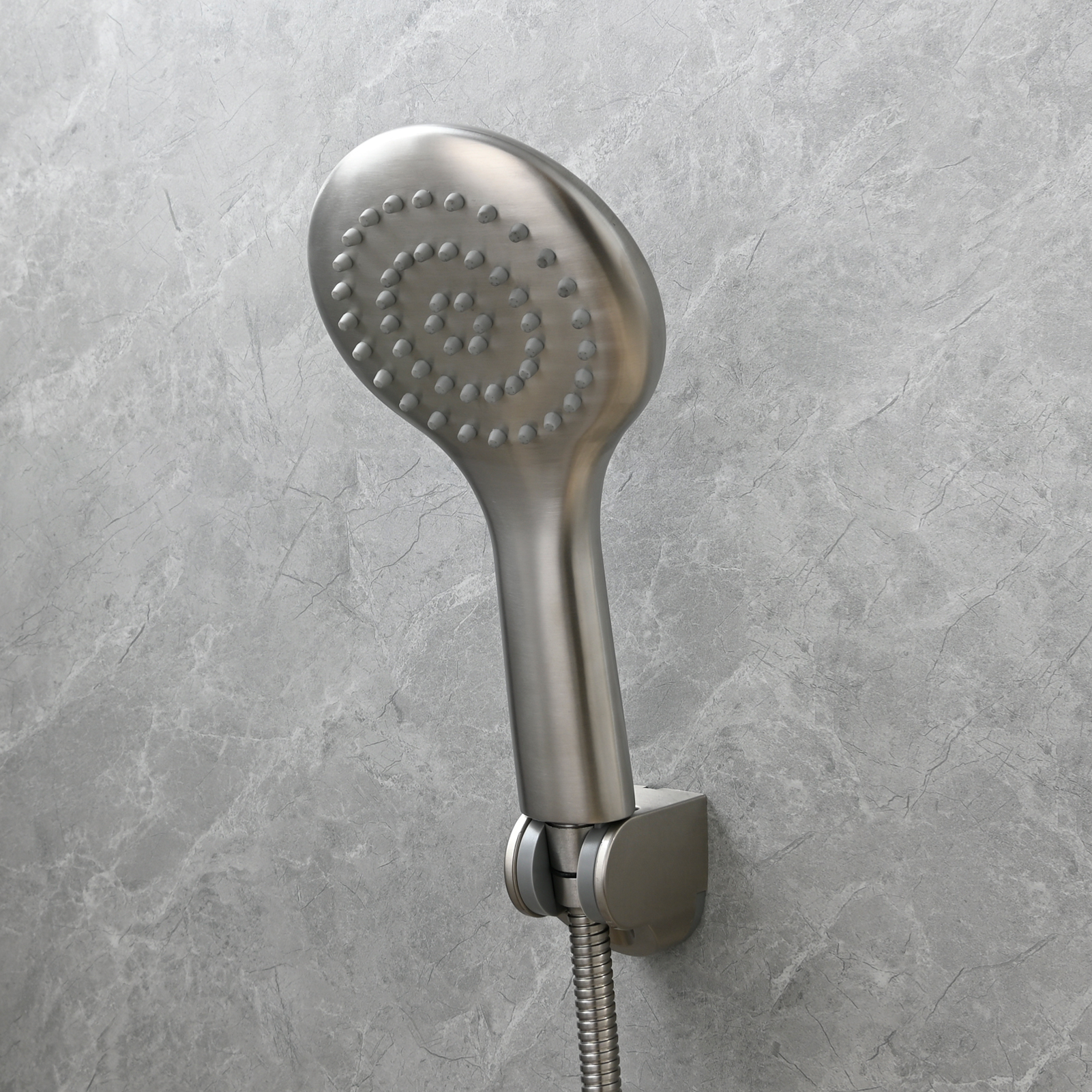 Tecmolog 304 Stainless Steel Shower Head Silicone Water Outlet Panel HandHead Shower Head Suitable for G1/2 Connector