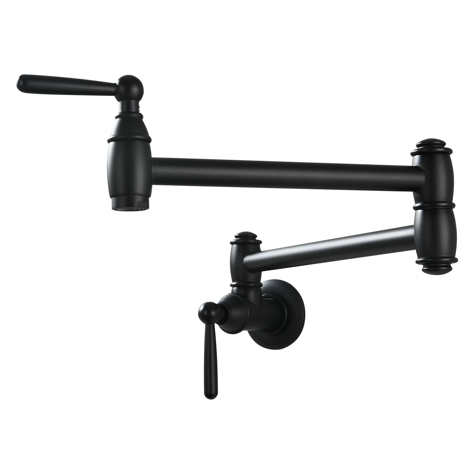 Tecmolog Brass Pot Filler Folding Wall Mount Faucet with Double Joint Swing Arm Single Hole Faucet
