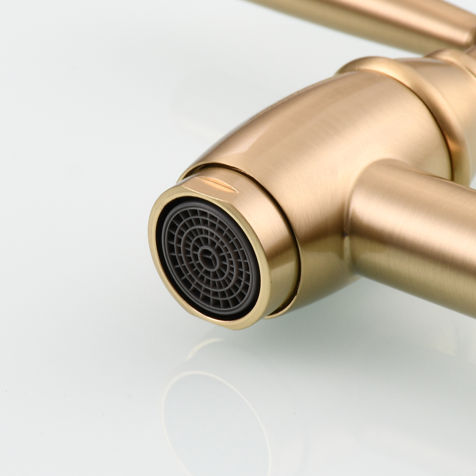Tecmolog Brass Pot Filler Folding Wall Mount Faucet with Double Joint Swing Arm Single Hole Faucet
