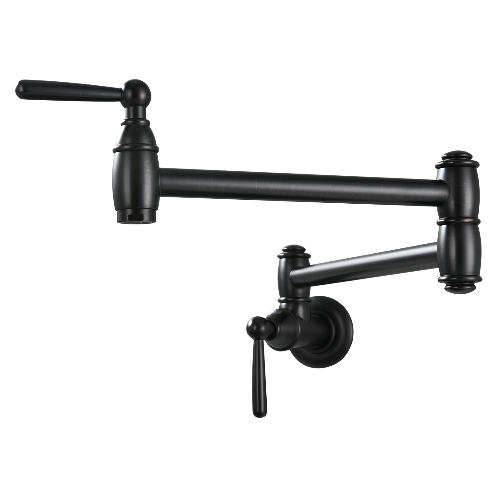 Tecmolog Brass Pot Filler Folding Wall Mount Faucet with Double Joint Swing Arm Single Hole Faucet
