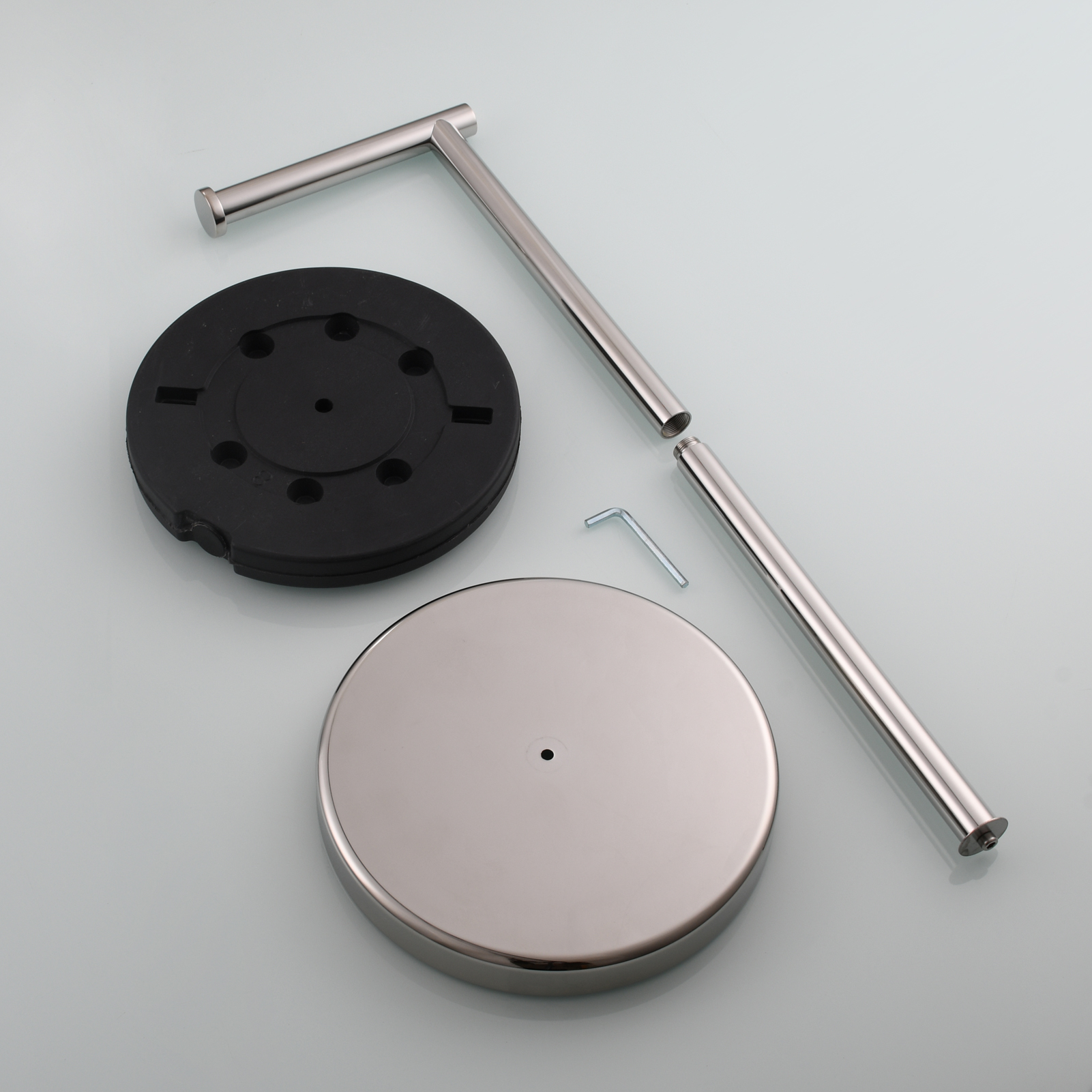 Tecmolog Stainless Steel Free Standing Paper Towel Holder,Black Bathroom Roll Holder with Non-Slip Mat,SBH265B