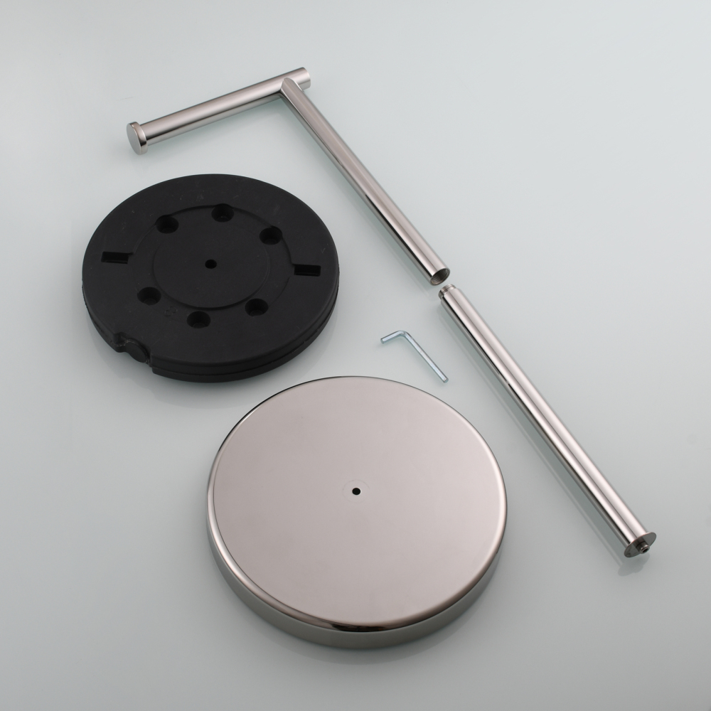 Tecmolog Stainless Steel Free Standing Paper Towel Holder,Black Bathroom Roll Holder with Non-Slip Mat,SBH265B