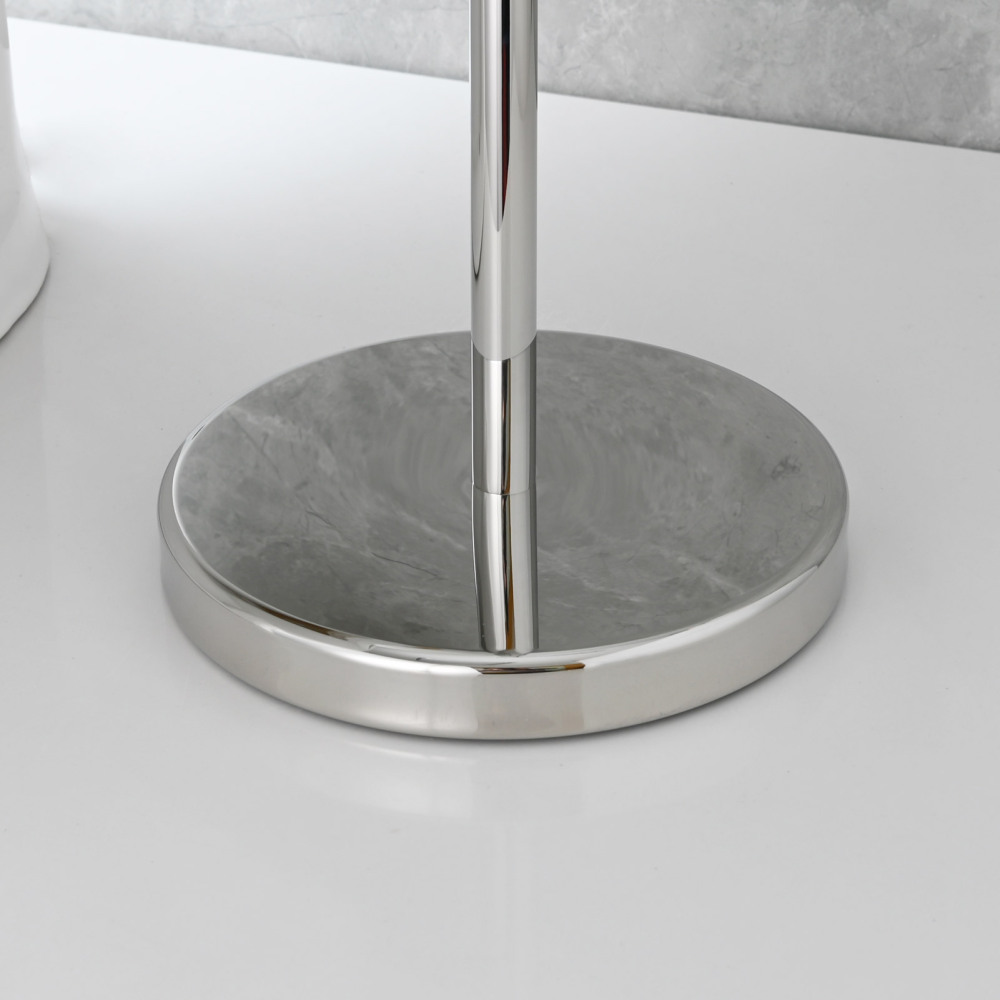 Tecmolog Stainless Steel Free Standing Paper Towel Holder,Black Bathroom Roll Holder with Non-Slip Mat,SBH265B