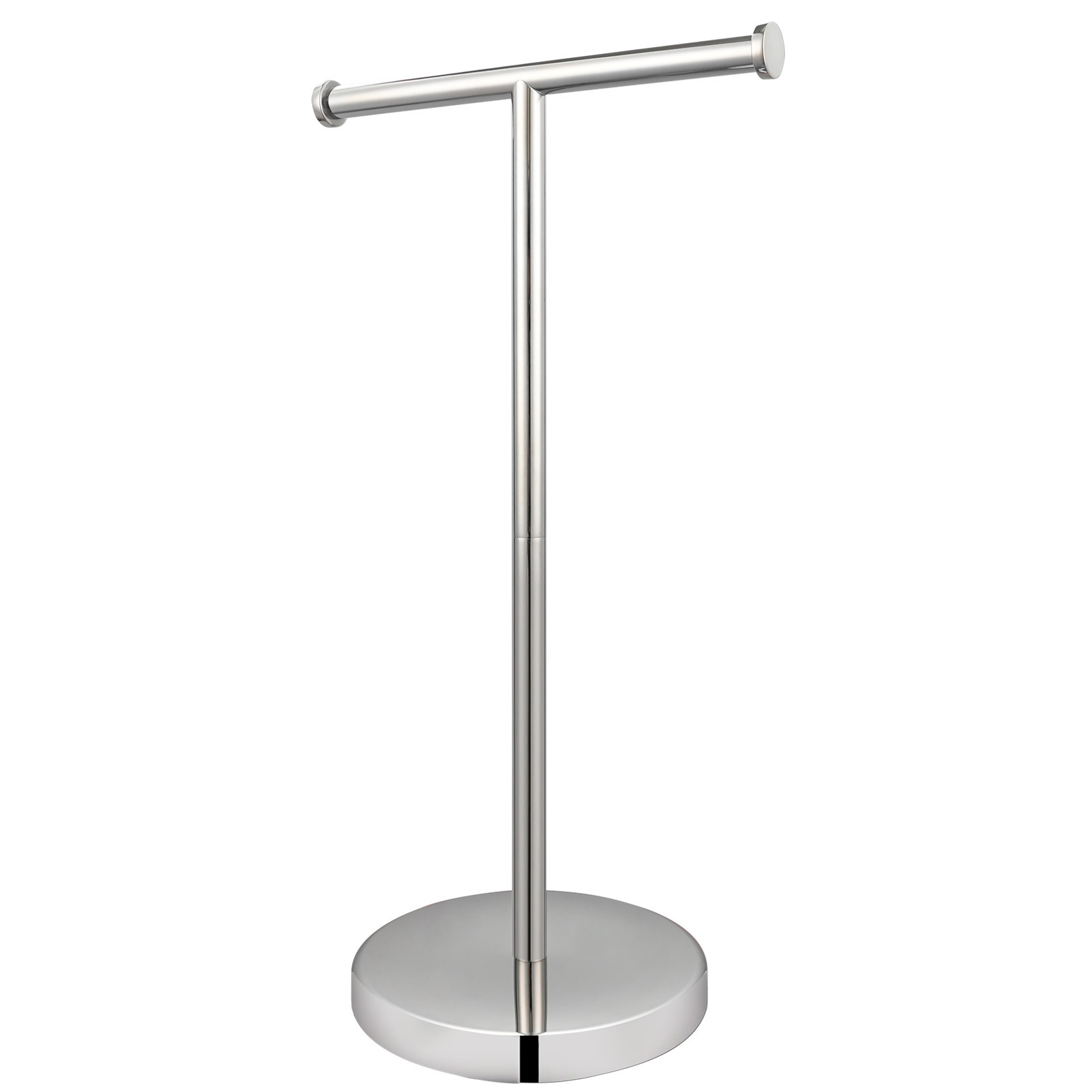 Tecmolog Stainless Steel Free Standing Paper Towel Holder,Black Bathroom Roll Holder with Non-Slip Mat,SBH265B