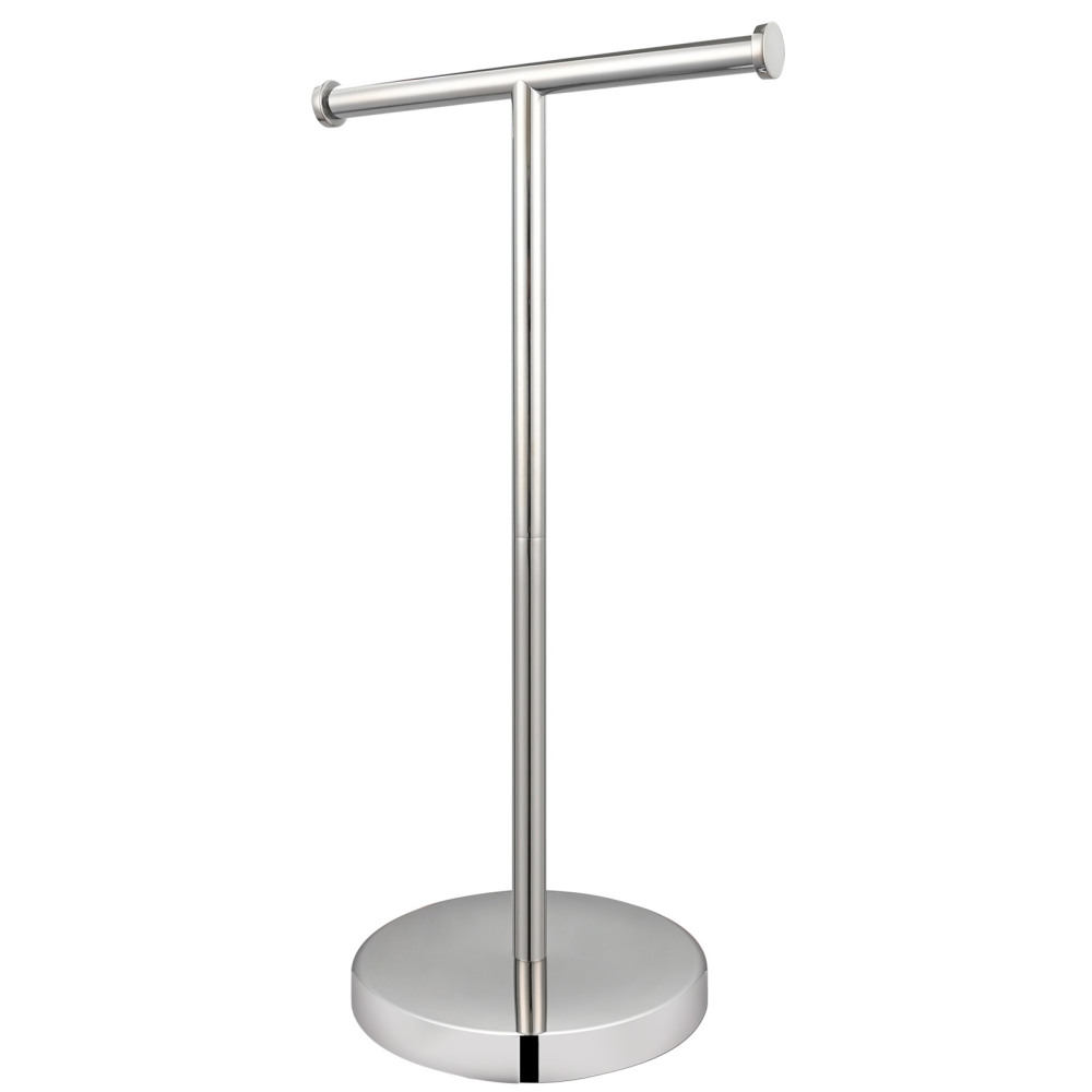 Tecmolog Stainless Steel Free Standing Paper Towel Holder,Black Bathroom Roll Holder with Non-Slip Mat,SBH265B