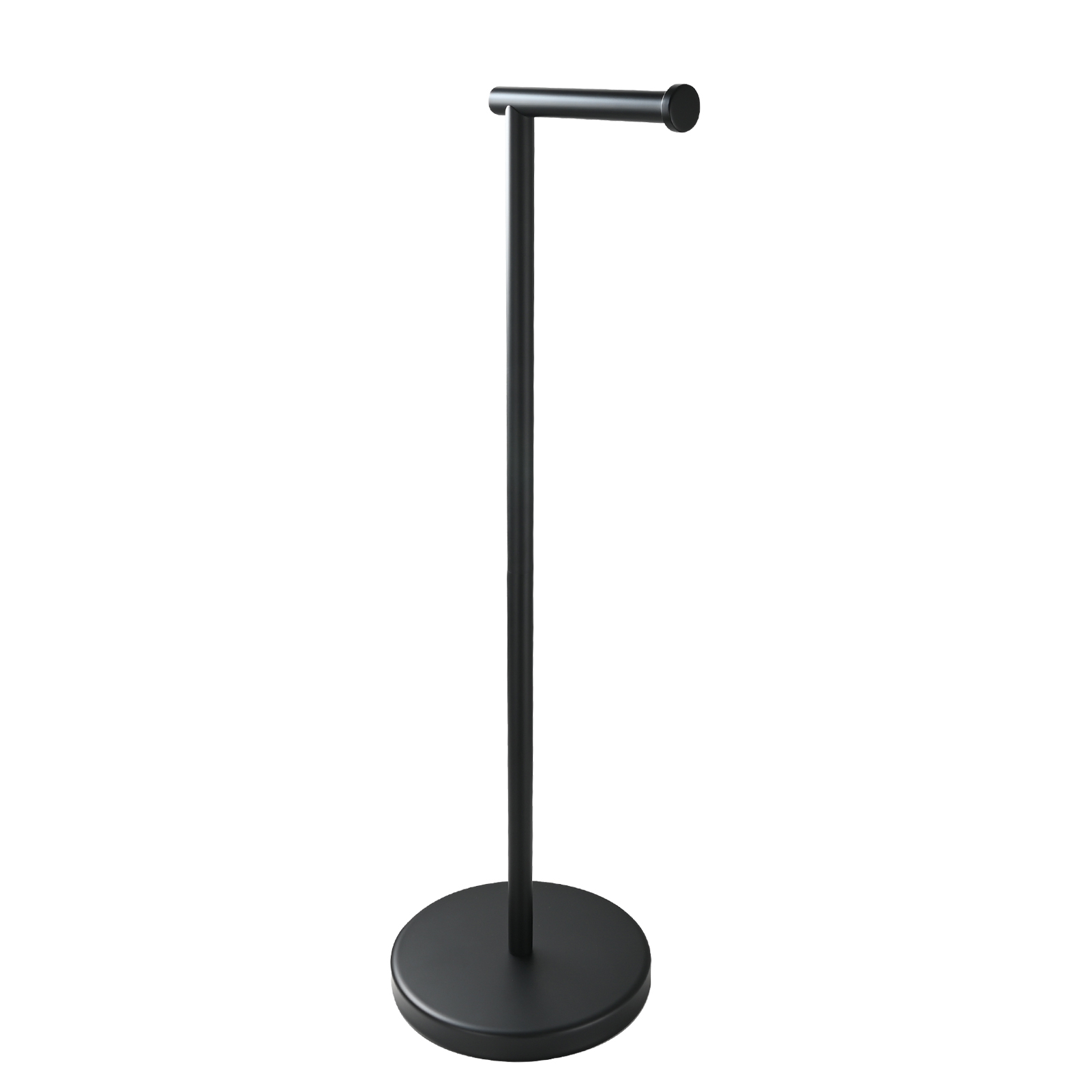 Tecmolog Stainless Steel Free Standing Paper Towel Holder,Black Bathroom Roll Holder with Non-Slip Mat,SBH265B