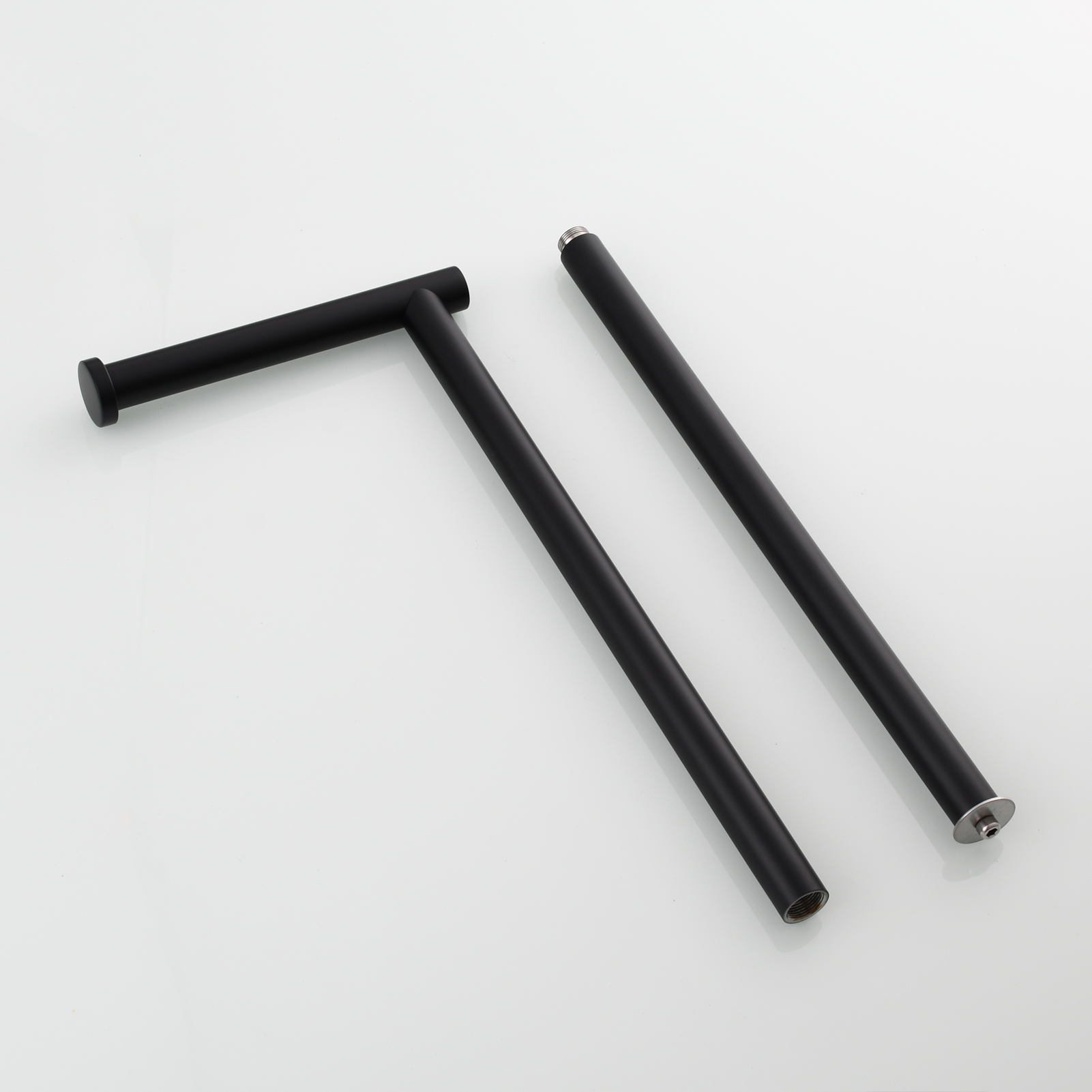 Tecmolog Stainless Steel Free Standing Paper Towel Holder,Black Bathroom Roll Holder with Non-Slip Mat,SBH265B