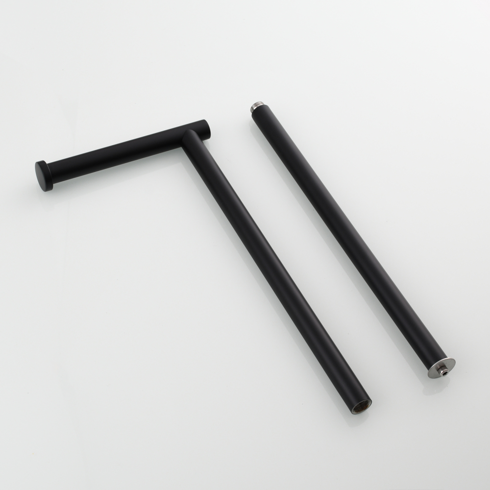 Tecmolog Stainless Steel Free Standing Paper Towel Holder,Black Bathroom Roll Holder with Non-Slip Mat,SBH265B