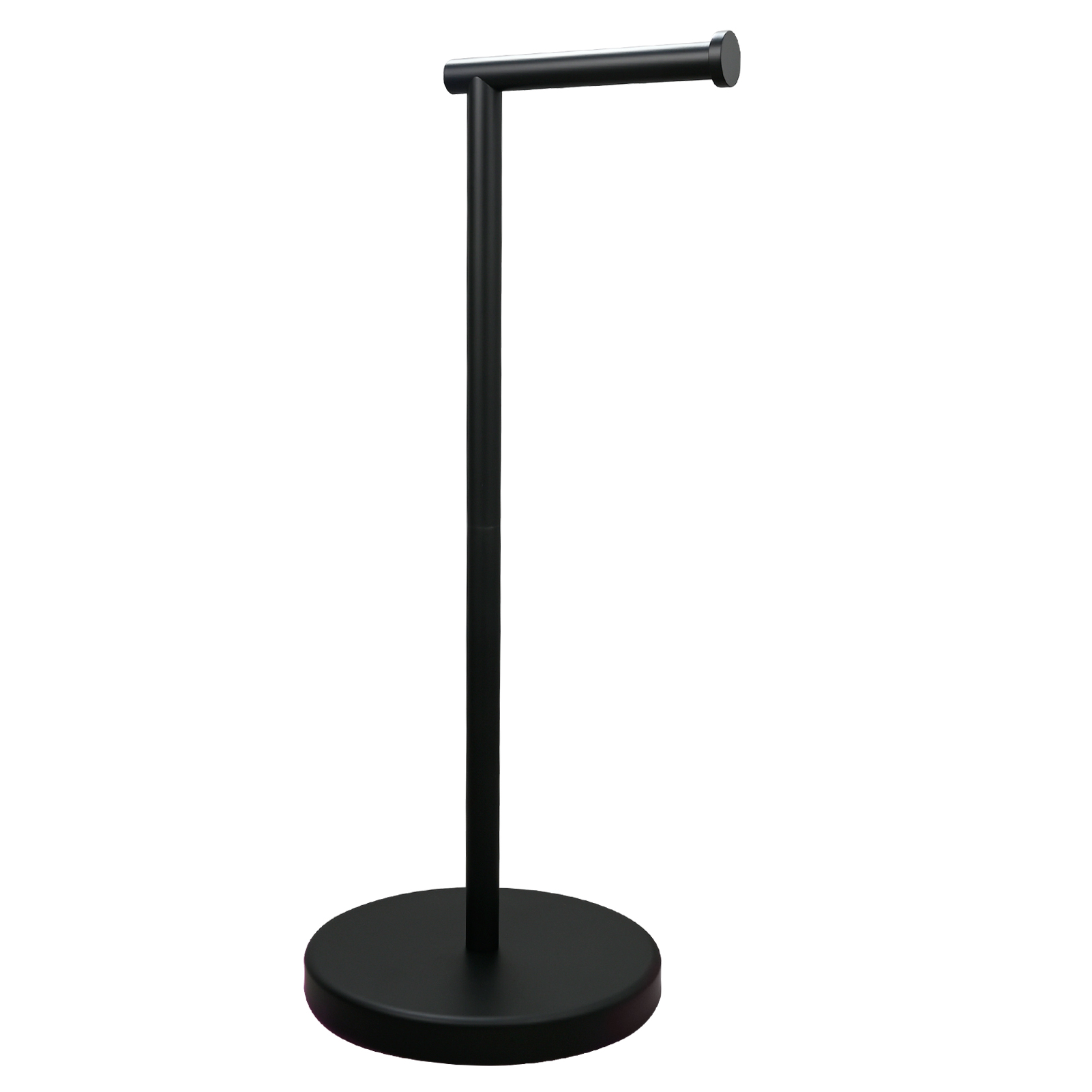Tecmolog Stainless Steel Free Standing Paper Towel Holder,Black Bathroom Roll Holder with Non-Slip Mat,SBH265B