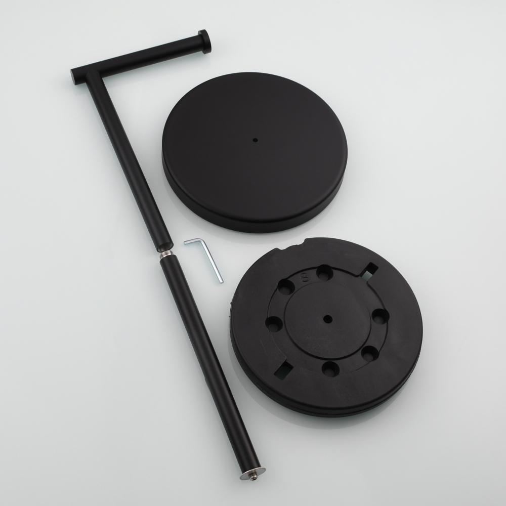 Tecmolog Stainless Steel Free Standing Paper Towel Holder,Black Bathroom Roll Holder with Non-Slip Mat,SBH265B