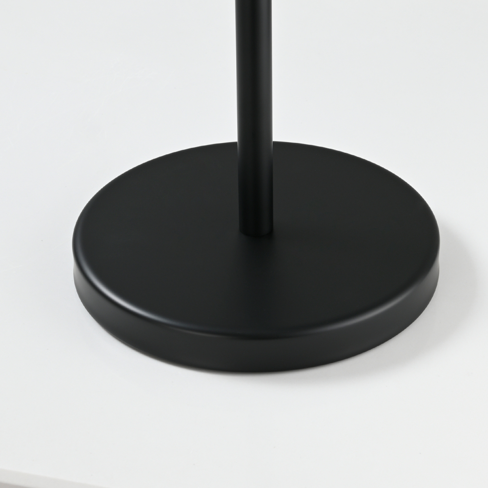 Tecmolog Stainless Steel Free Standing Paper Towel Holder,Black Bathroom Roll Holder with Non-Slip Mat,SBH265B
