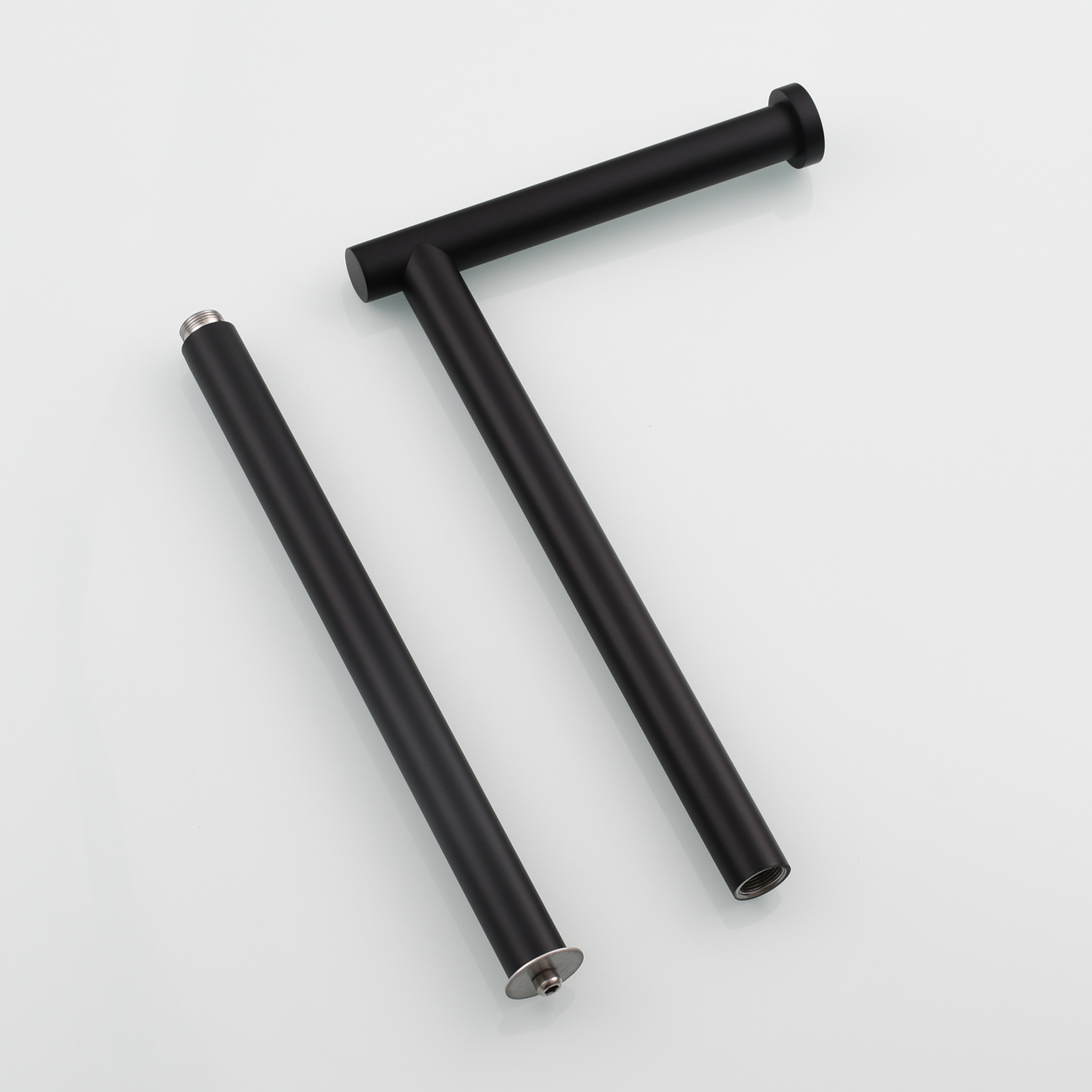 Tecmolog Stainless Steel Free Standing Paper Towel Holder,Black Bathroom Roll Holder with Non-Slip Mat,SBH265B