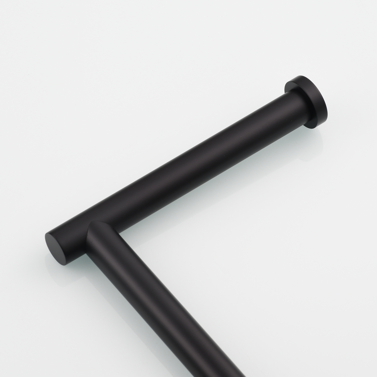 Tecmolog Stainless Steel Free Standing Paper Towel Holder,Black Bathroom Roll Holder with Non-Slip Mat,SBH265B