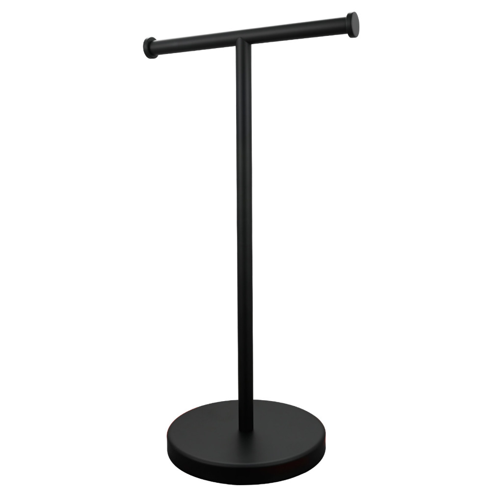 Tecmolog Stainless Steel Free Standing Paper Towel Holder,Black Bathroom Roll Holder with Non-Slip Mat,SBH265B