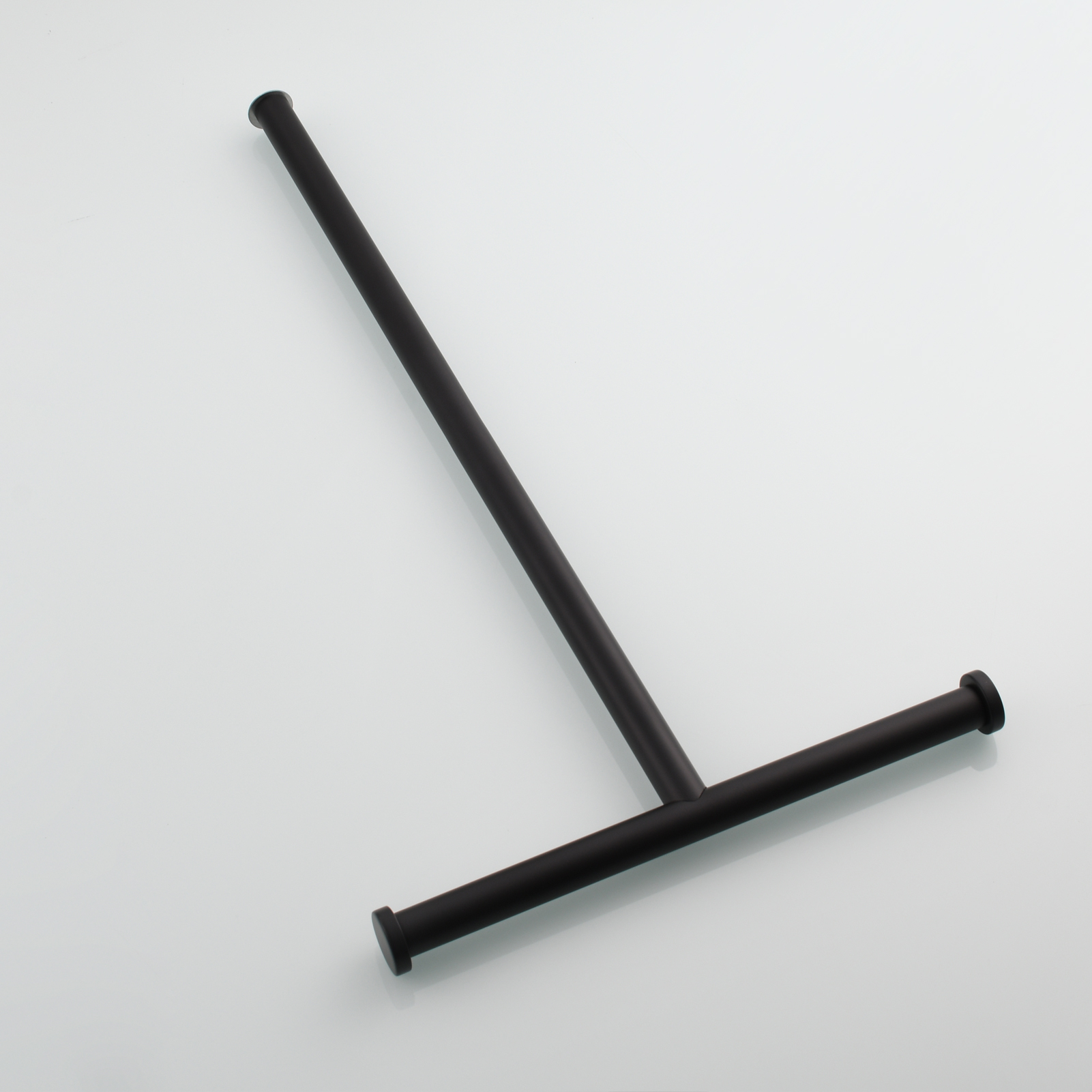 Tecmolog Stainless Steel Free Standing Paper Towel Holder,Black Bathroom Roll Holder with Non-Slip Mat,SBH265B