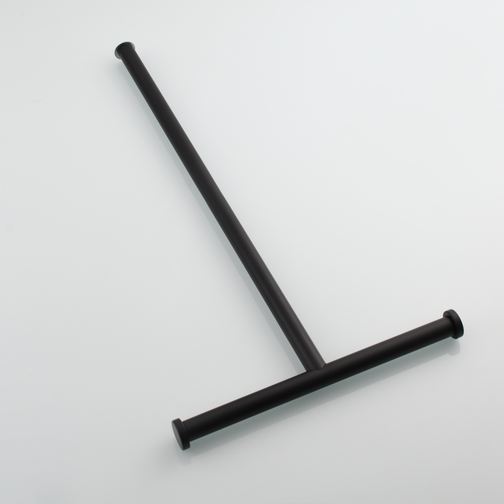 Tecmolog Stainless Steel Free Standing Paper Towel Holder,Black Bathroom Roll Holder with Non-Slip Mat,SBH265B