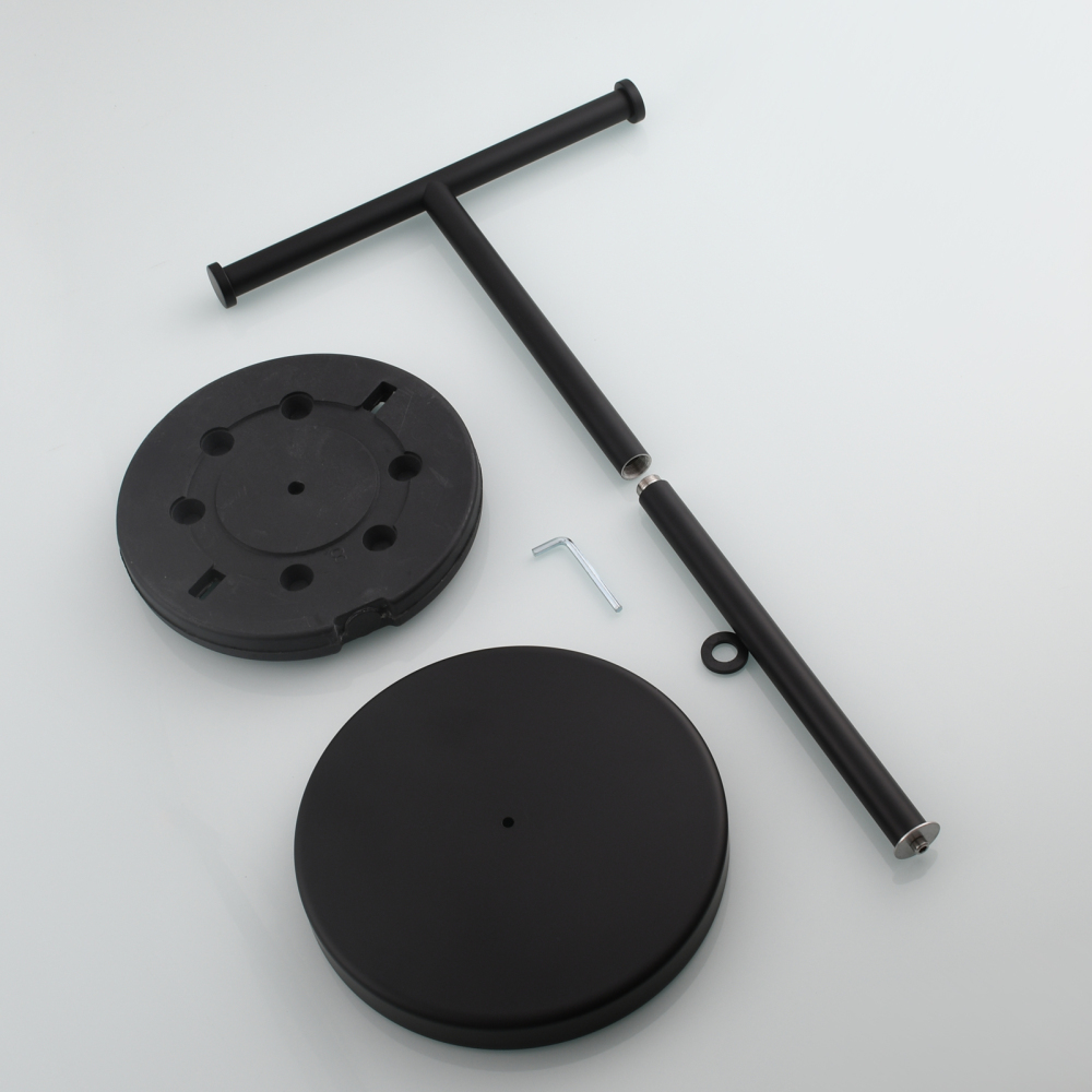 Tecmolog Stainless Steel Free Standing Paper Towel Holder,Black Bathroom Roll Holder with Non-Slip Mat,SBH265B