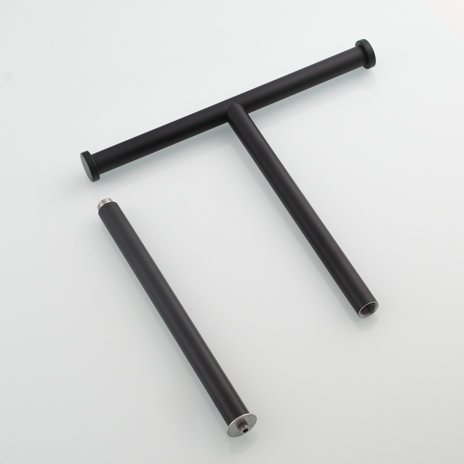 Tecmolog Stainless Steel Free Standing Paper Towel Holder,Black Bathroom Roll Holder with Non-Slip Mat,SBH265B