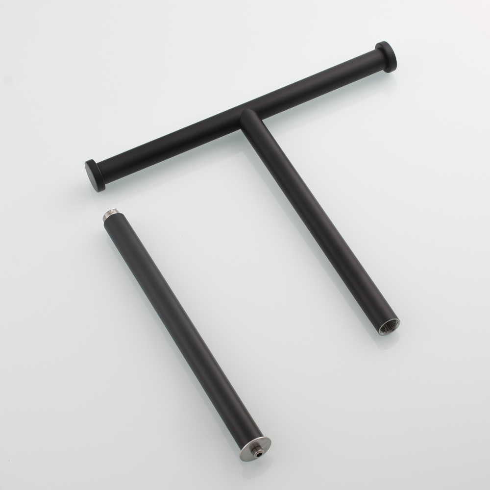 Tecmolog Stainless Steel Free Standing Paper Towel Holder,Black Bathroom Roll Holder with Non-Slip Mat,SBH265B