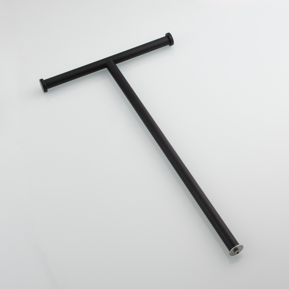Tecmolog Stainless Steel Free Standing Paper Towel Holder,Black Bathroom Roll Holder with Non-Slip Mat,SBH265B