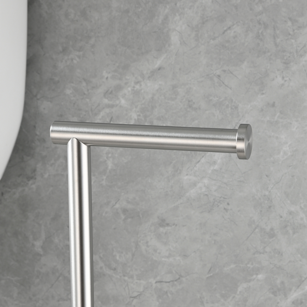 Tecmolog Stainless Steel Free Standing Paper Towel Holder,Black Bathroom Roll Holder with Non-Slip Mat,SBH265B