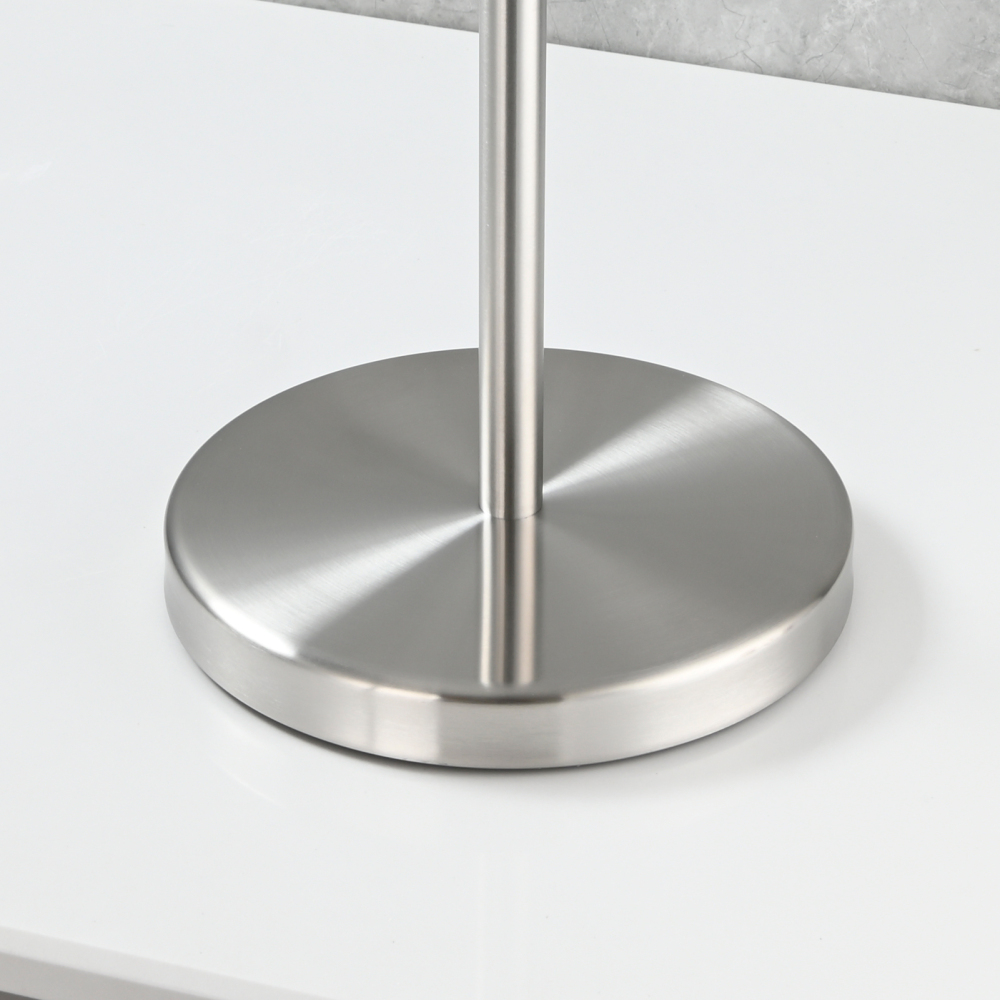 Tecmolog Stainless Steel Free Standing Paper Towel Holder,Black Bathroom Roll Holder with Non-Slip Mat,SBH265B