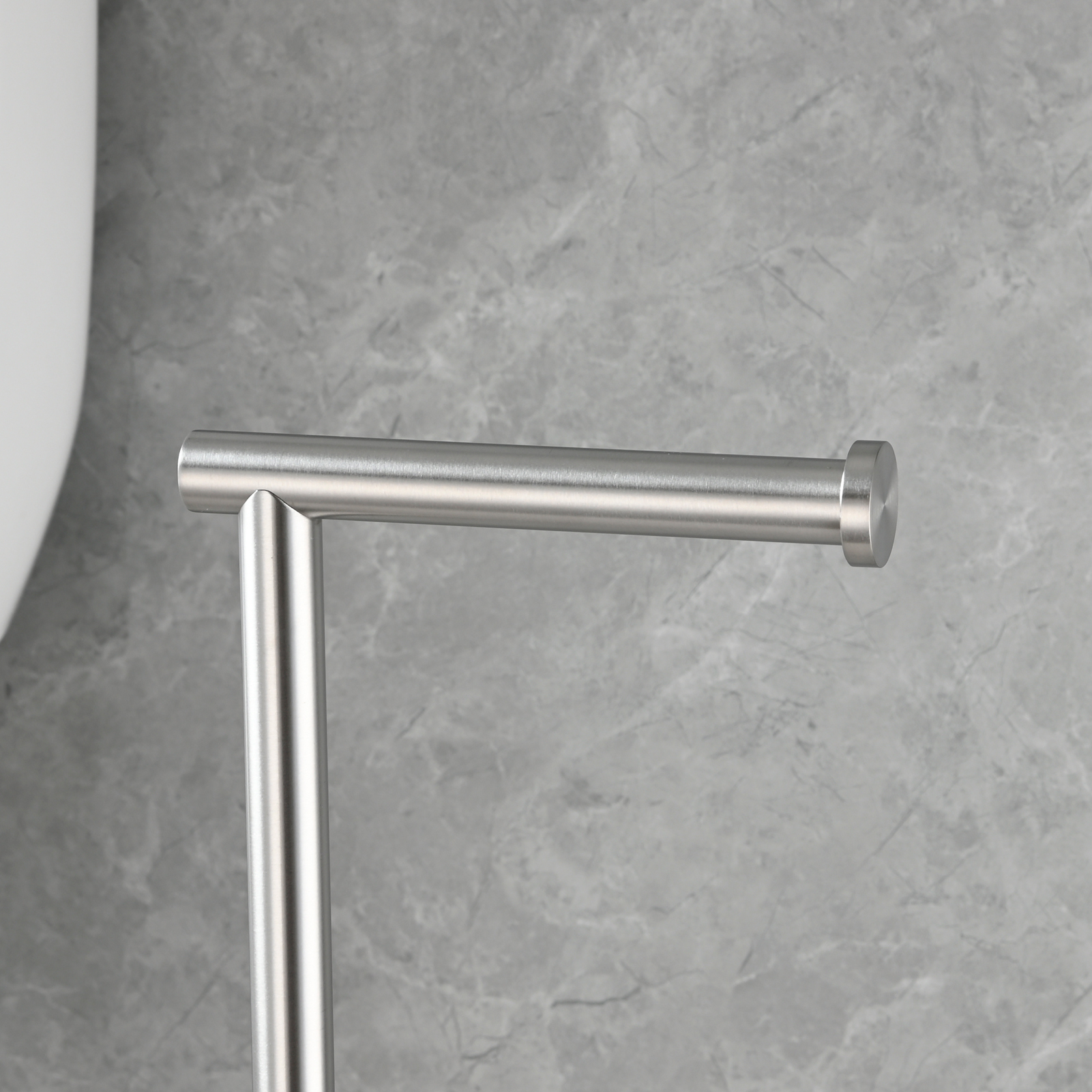 Tecmolog Stainless Steel Free Standing Paper Towel Holder,Black Bathroom Roll Holder with Non-Slip Mat,SBH265B