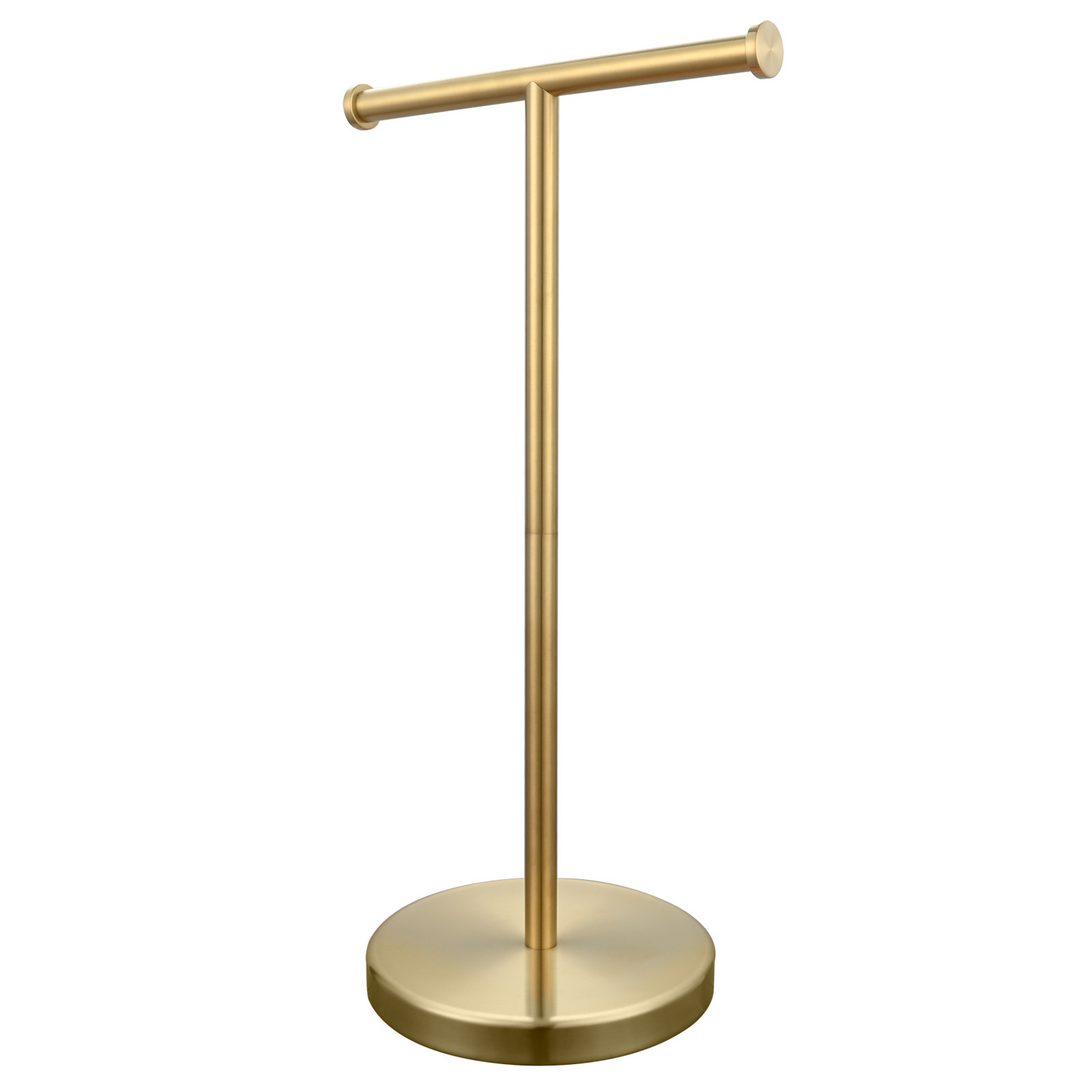 Tecmolog Stainless Steel Free Standing Paper Towel Holder,Black Bathroom Roll Holder with Non-Slip Mat,SBH265B