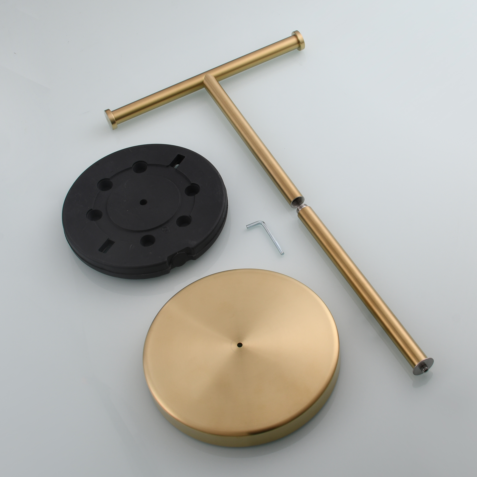 Tecmolog Stainless Steel Free Standing Paper Towel Holder,Black Bathroom Roll Holder with Non-Slip Mat,SBH265B
