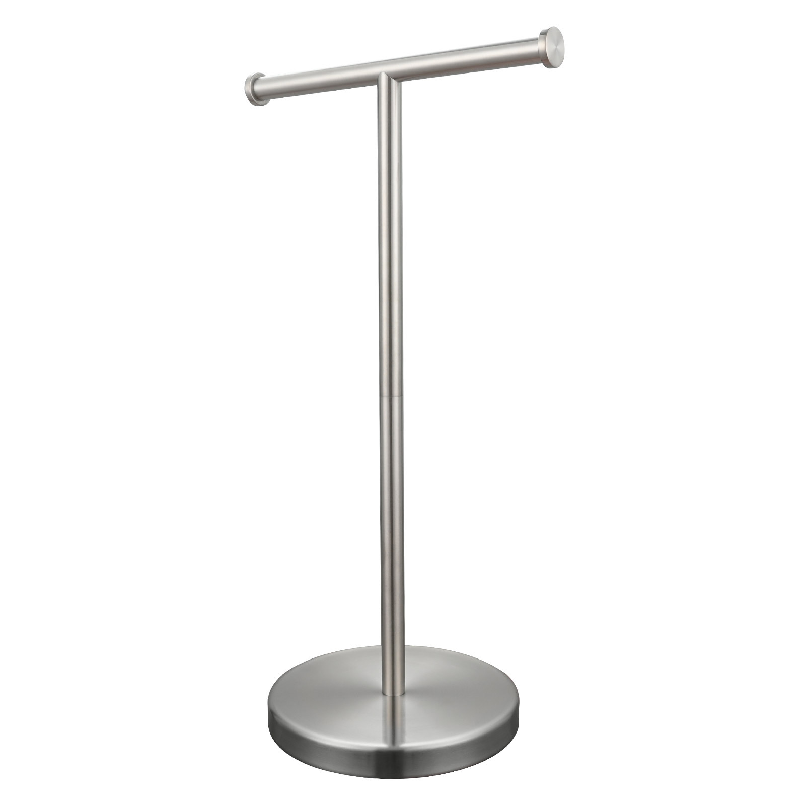 Tecmolog Stainless Steel Free Standing Paper Towel Holder,Black Bathroom Roll Holder with Non-Slip Mat,SBH265B