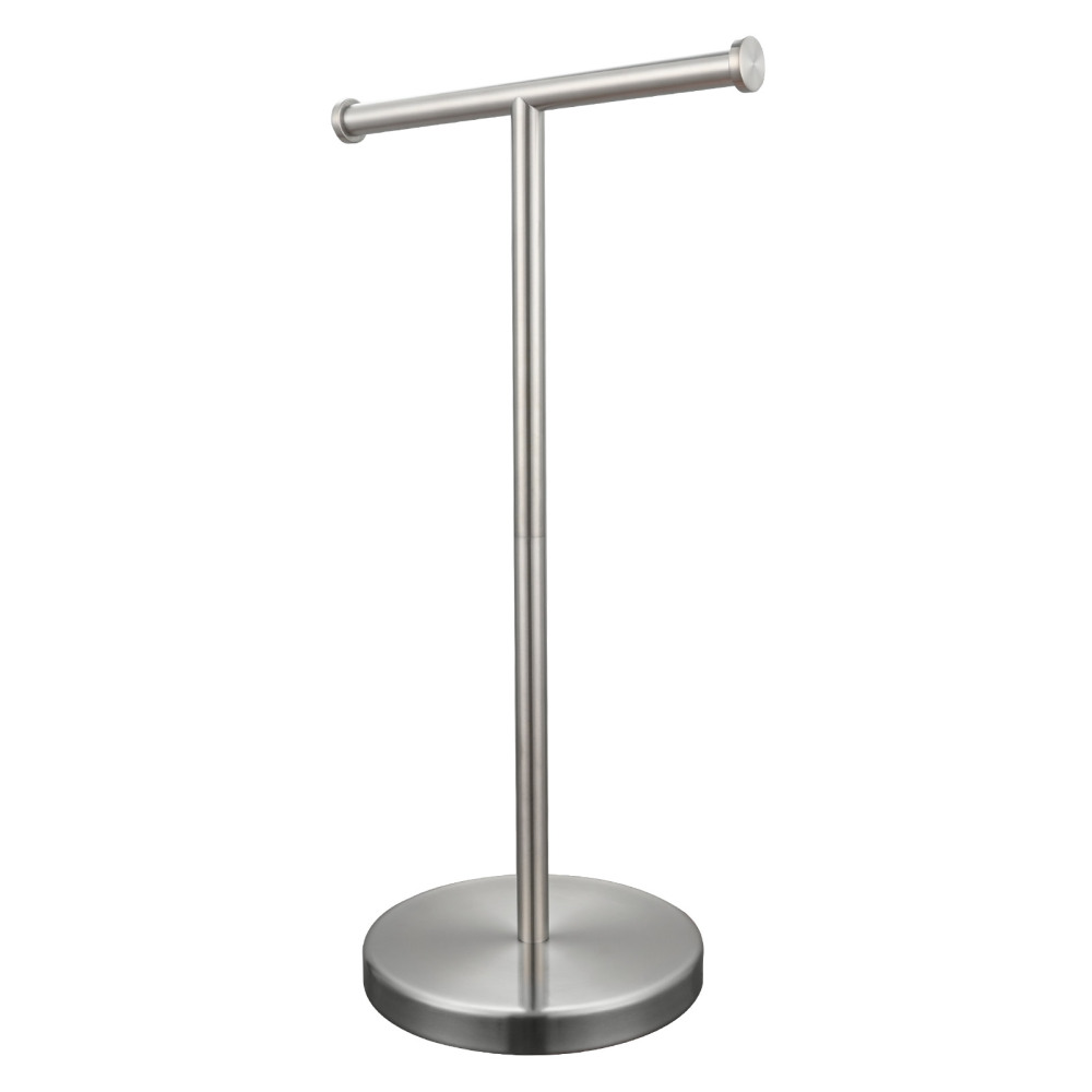 Tecmolog Stainless Steel Free Standing Paper Towel Holder,Black Bathroom Roll Holder with Non-Slip Mat,SBH265B