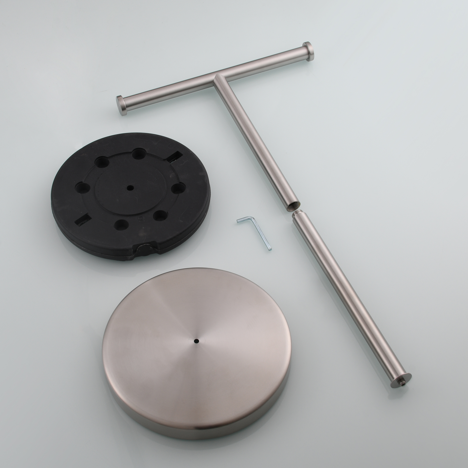 Tecmolog Stainless Steel Free Standing Paper Towel Holder,Black Bathroom Roll Holder with Non-Slip Mat,SBH265B