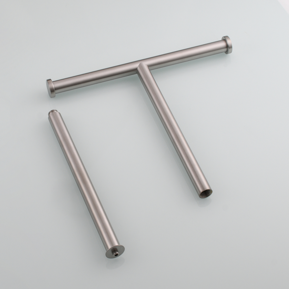Tecmolog Stainless Steel Free Standing Paper Towel Holder,Black Bathroom Roll Holder with Non-Slip Mat,SBH265B