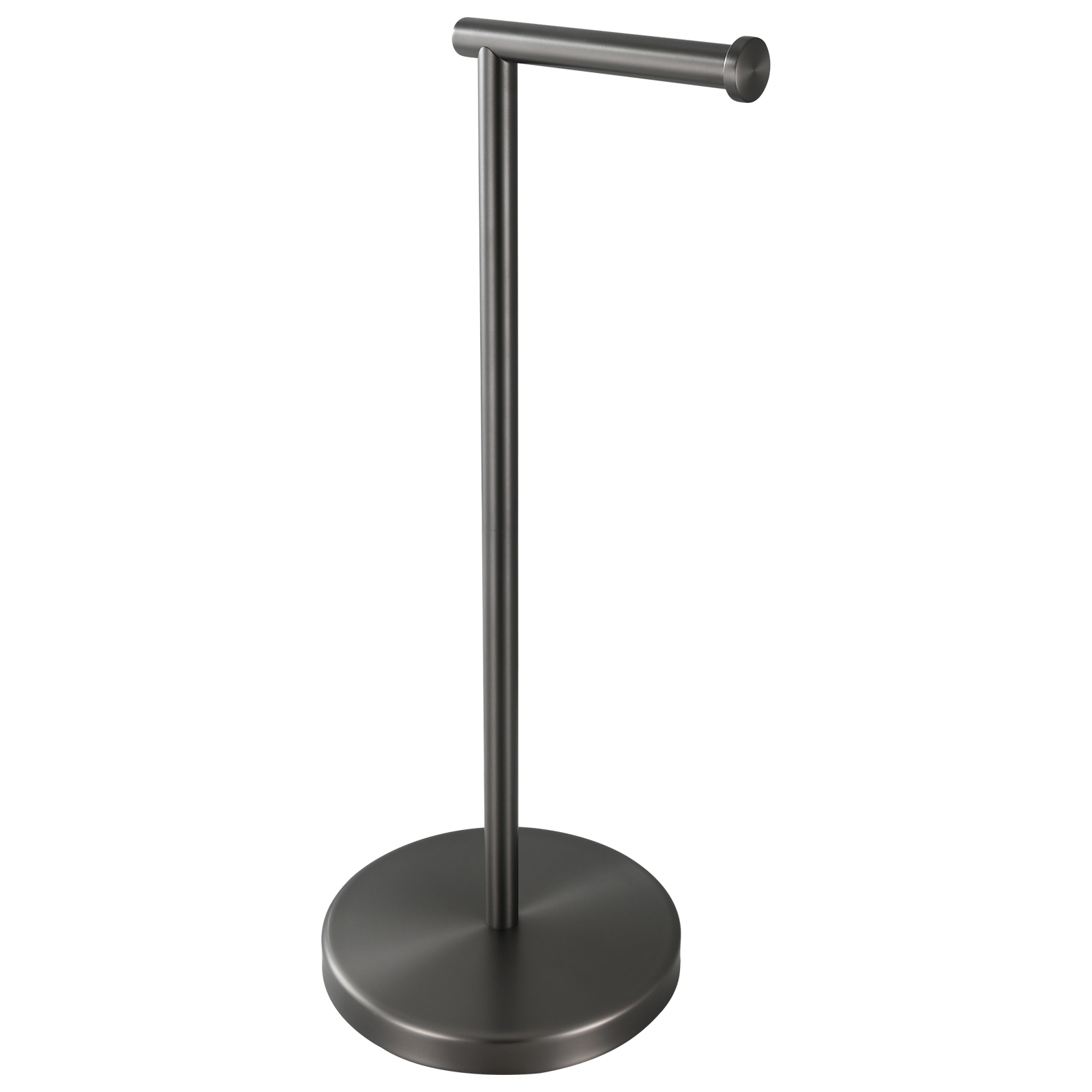 Tecmolog Stainless Steel Free Standing Paper Towel Holder,Black Bathroom Roll Holder with Non-Slip Mat,SBH265B