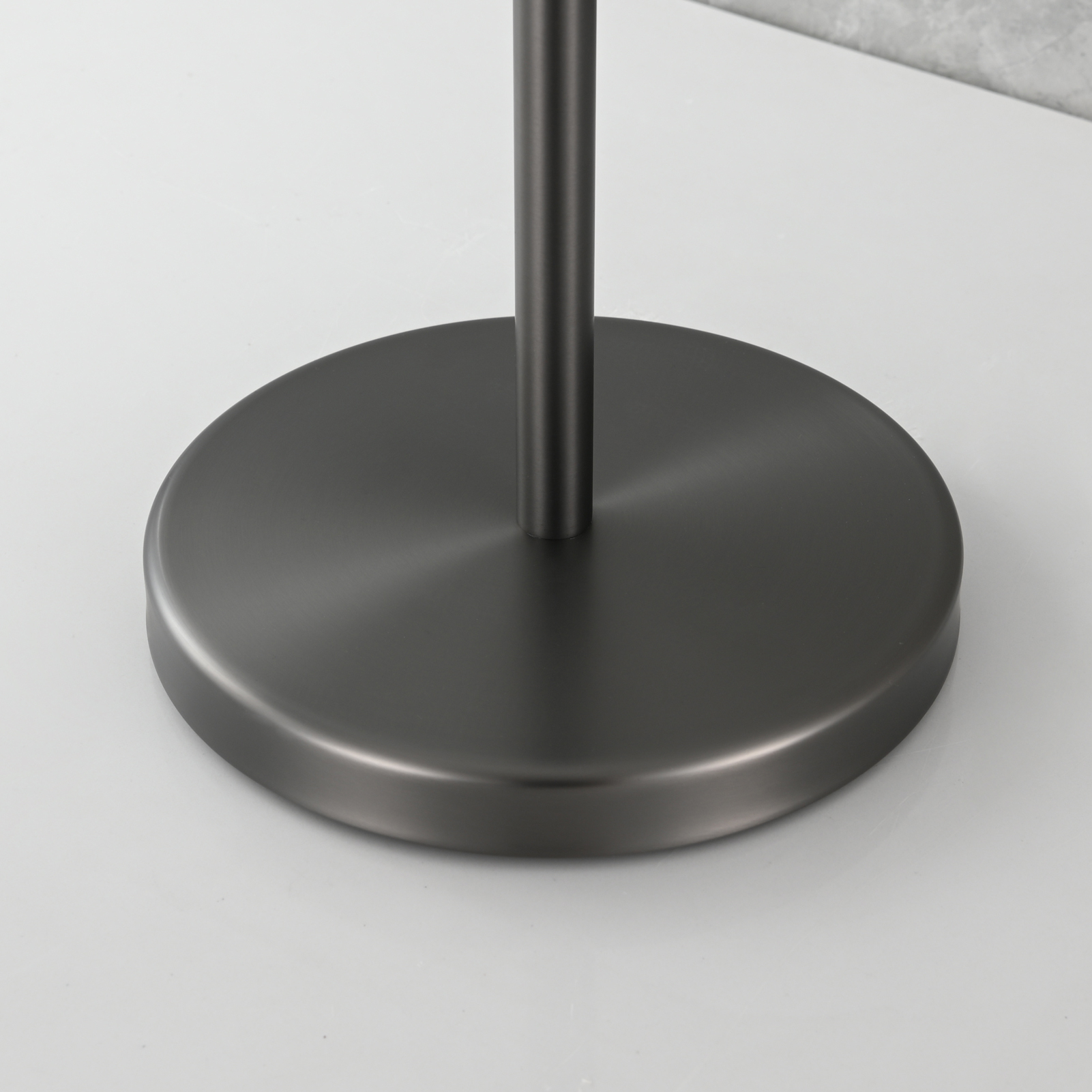 Tecmolog Stainless Steel Free Standing Paper Towel Holder,Black Bathroom Roll Holder with Non-Slip Mat,SBH265B